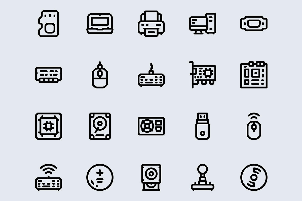 Computer Component Simple Line Icon, an Outline Icon by TRDesignCreativeStud (Photo 2 of 4)
