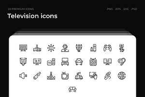 Television icons, an Outline Icon by Wencory