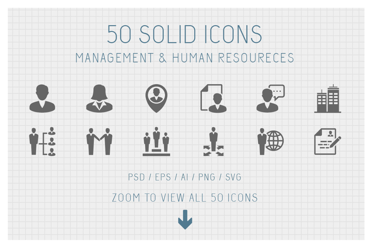 50 Management Solid Icons