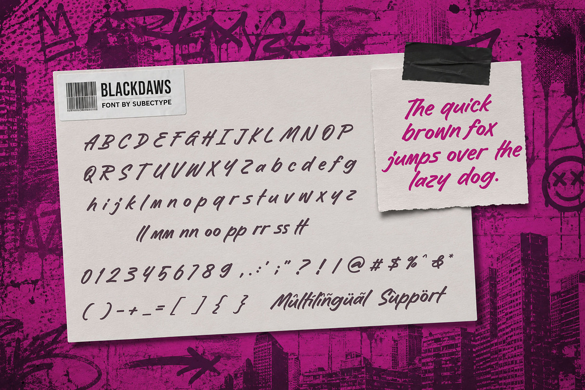 Blackdaws - Rough Handwritten Font, a Handwritten Font by Subectype Studio (Photo 11 of 12)
