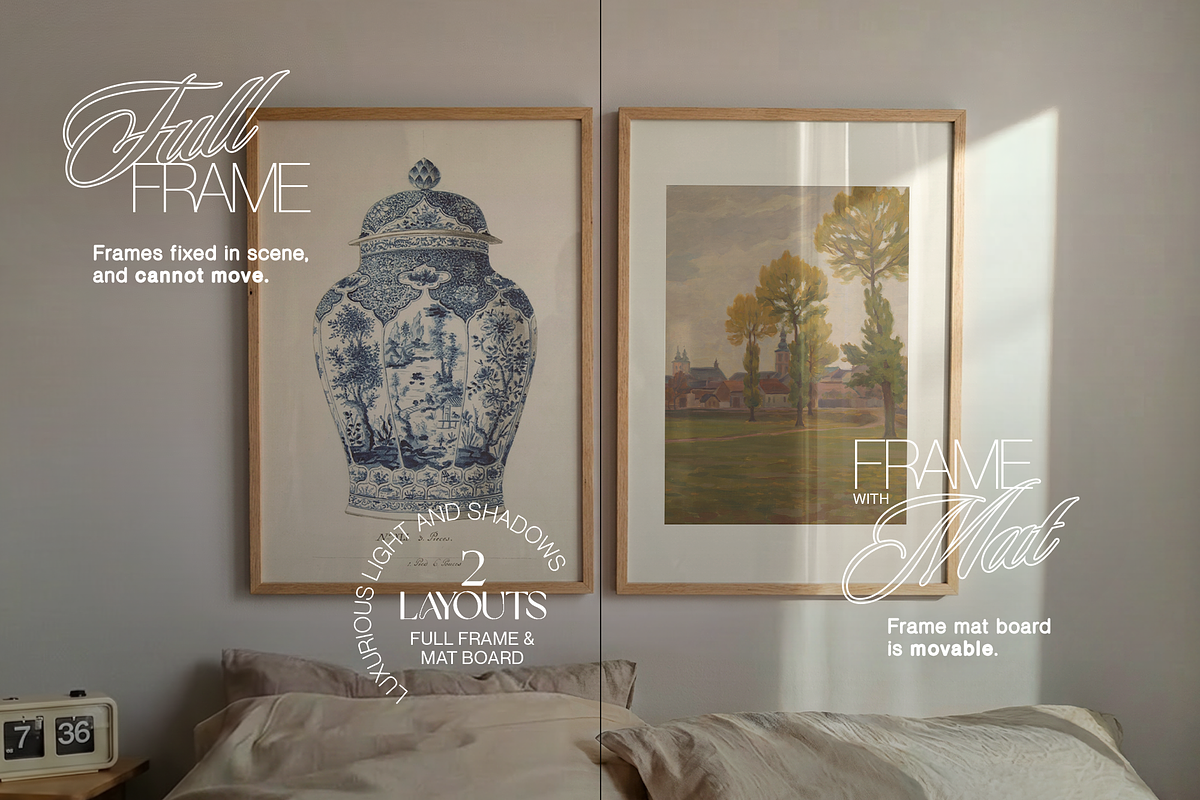 2 DIN A Frames Lilac Bedding Mockup, an Advertising Mockup by WasMockups (Photo 5 of 6)