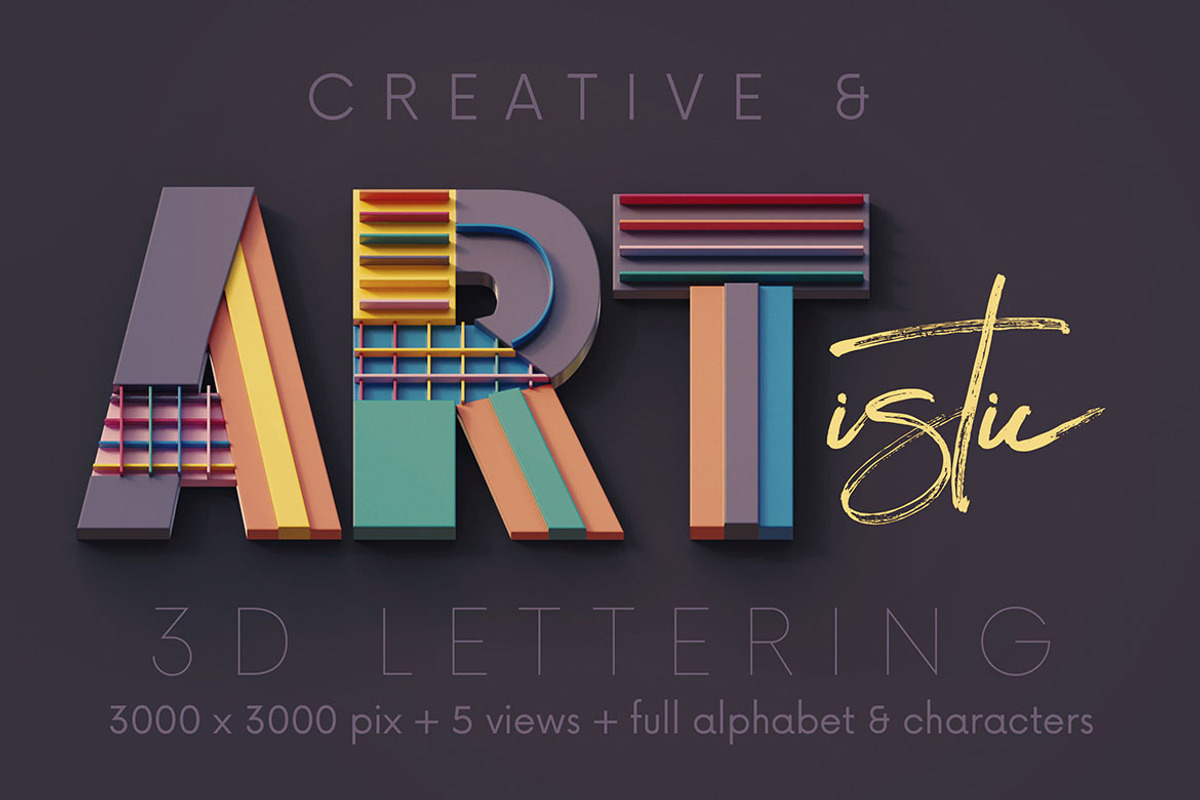 Colorful Art - 3D Lettering, a Graphic by MIIM (Photo 5 of 8)