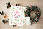 Christmas Mahjong watercolor clipart, a Seasonal Illustration by TheHappyGiftArt (Thumbnail 8 of 8)
