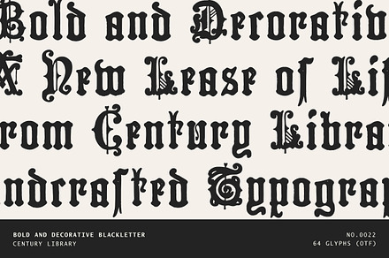 Decorative Gothic Display Font, a Blackletter Font by Century Library