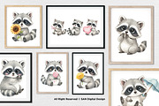 15 Bundle Watercolor Baby Raccoon, an Animal Illustration by Morspective (Thumbnail 4 of 8)
