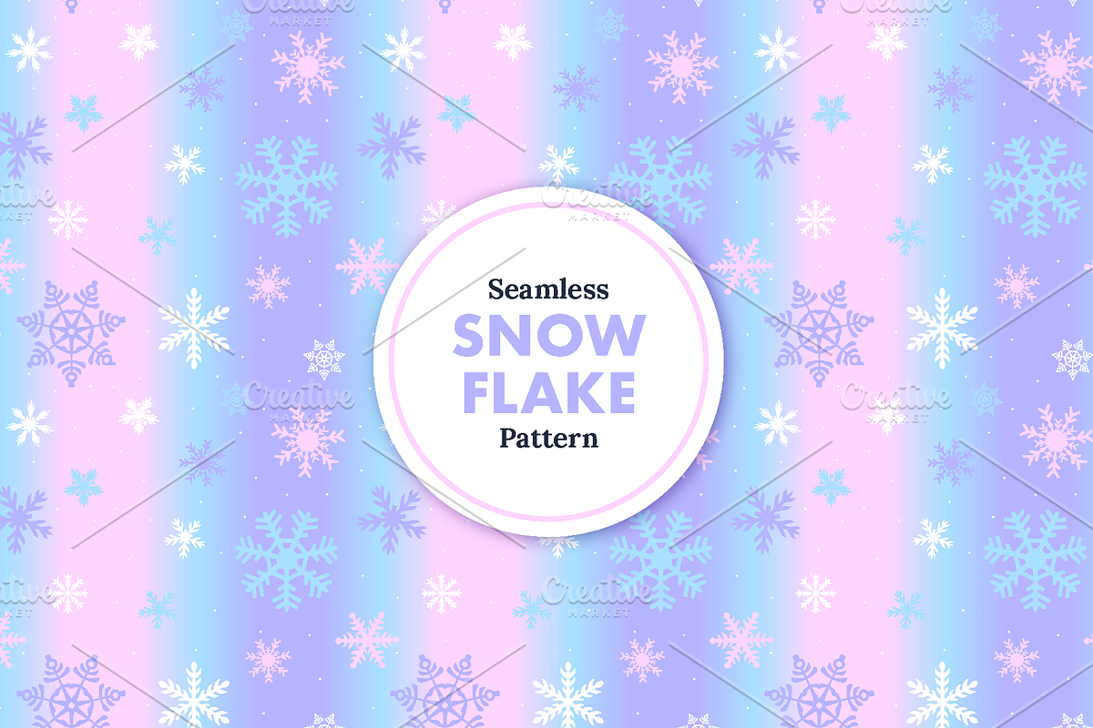 Pink Purple Blue snowflake pattern, a Pattern Graphic by Queen of Infographics (Photo 1 of 2)