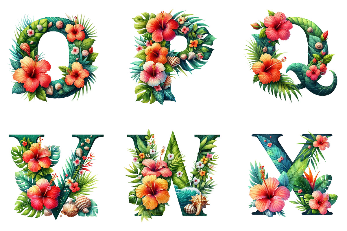 Summer Alphabet Clipart Bundle, an Illustration by DreamArtGraphic (Photo 4 of 4)