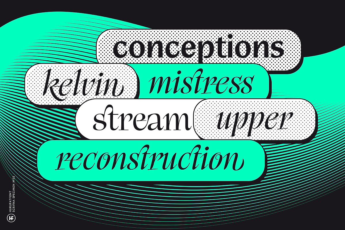 Scrifha Display Font Family, a Script Font by Hurufatfont (Photo 8 of 16)