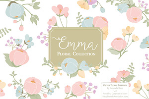 Pastel Flowers Clipart & Vectors, an Illustration by Amanda Ilkov