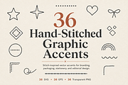 36 Hand-Stitched Graphic Accents, an Object Graphic by Designs24hr (Thumbnail 1 of 7)