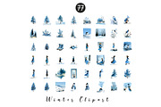 Watercolor Winter Clipart Collection, an Illustration by CreationArt (Thumbnail 6 of 7)