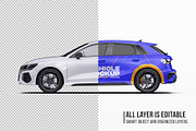 Performance Sportback Hatchback Set, an Advertising Mockup by Halal Graphic Studio (Thumbnail 5 of 12)