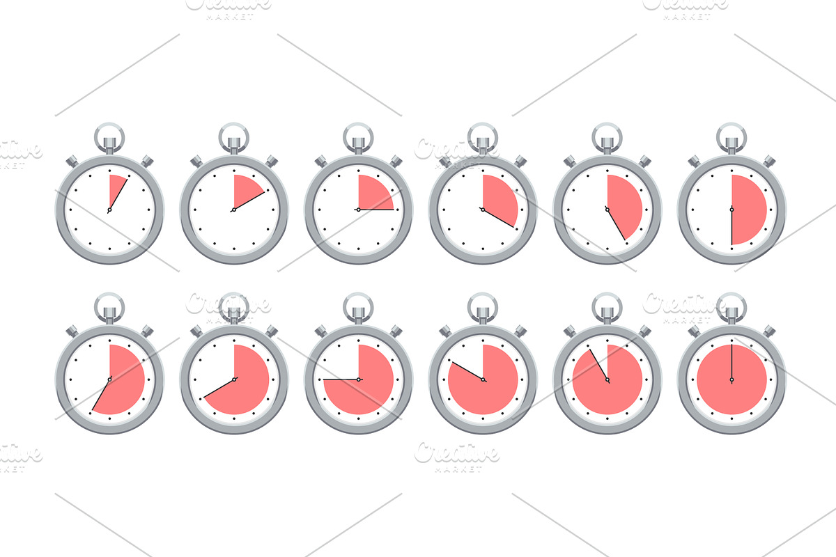 Stopwatch timer clock face with, an Illustration by studioworkstock ...