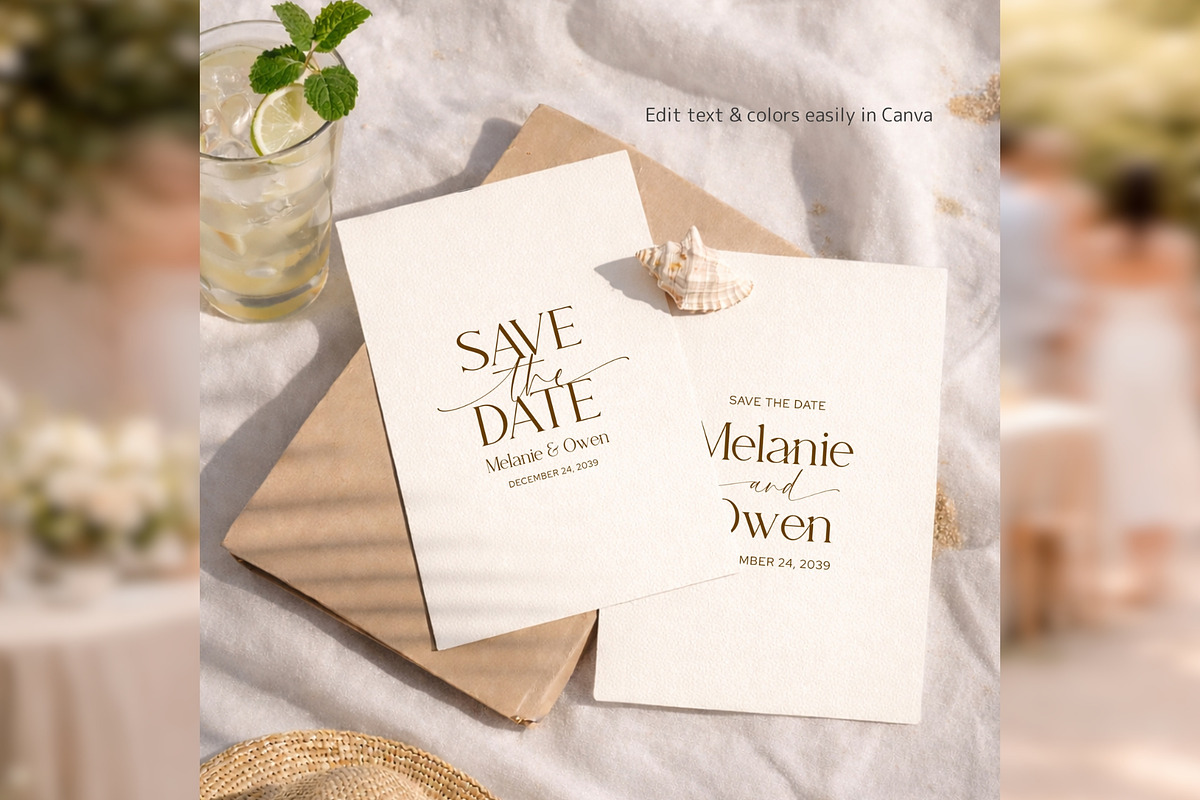 Elegant Save Date Canva bd005, an Invitation Template by TyphoonStudio (Photo 3 of 10)