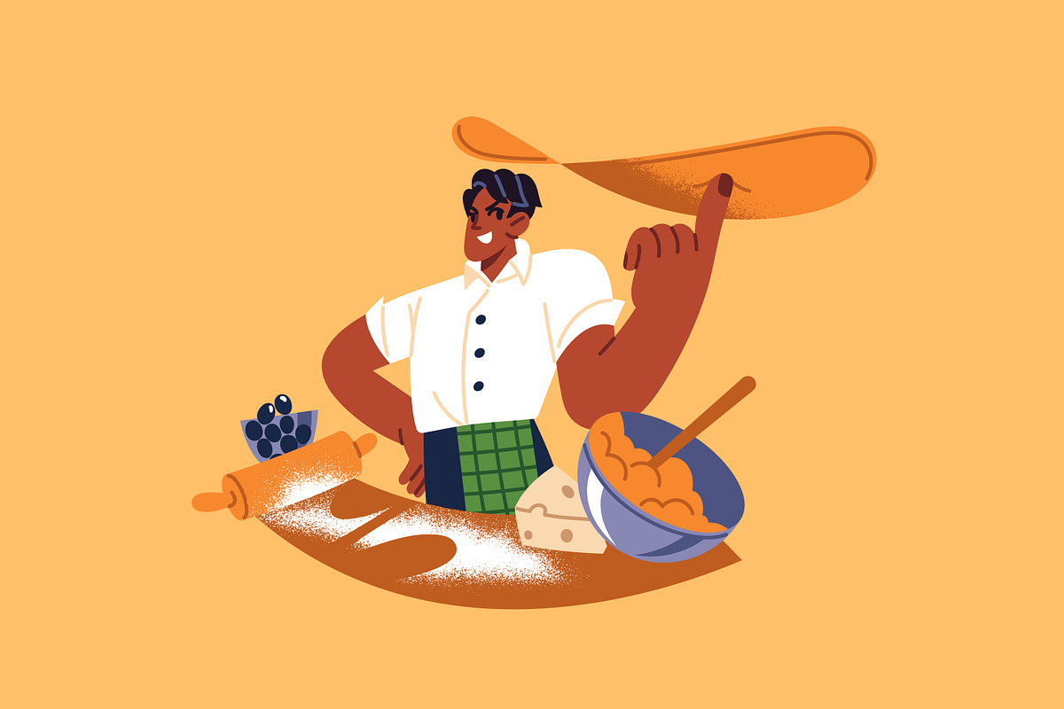 Chefs cooking food set, a Food Illustration by PaperTrident (Photo 9 of 11)