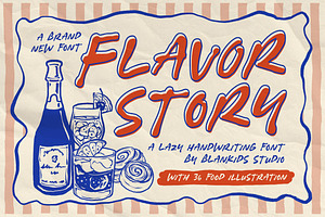 Flavor Story a Lazy Handwriting Font, a Handwritten Font by Blankids Studio