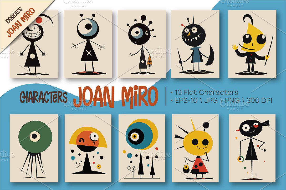 Characters in the style of Joan Miro, an Animal Illustration by KENO Mascots (Photo 1 of 5)