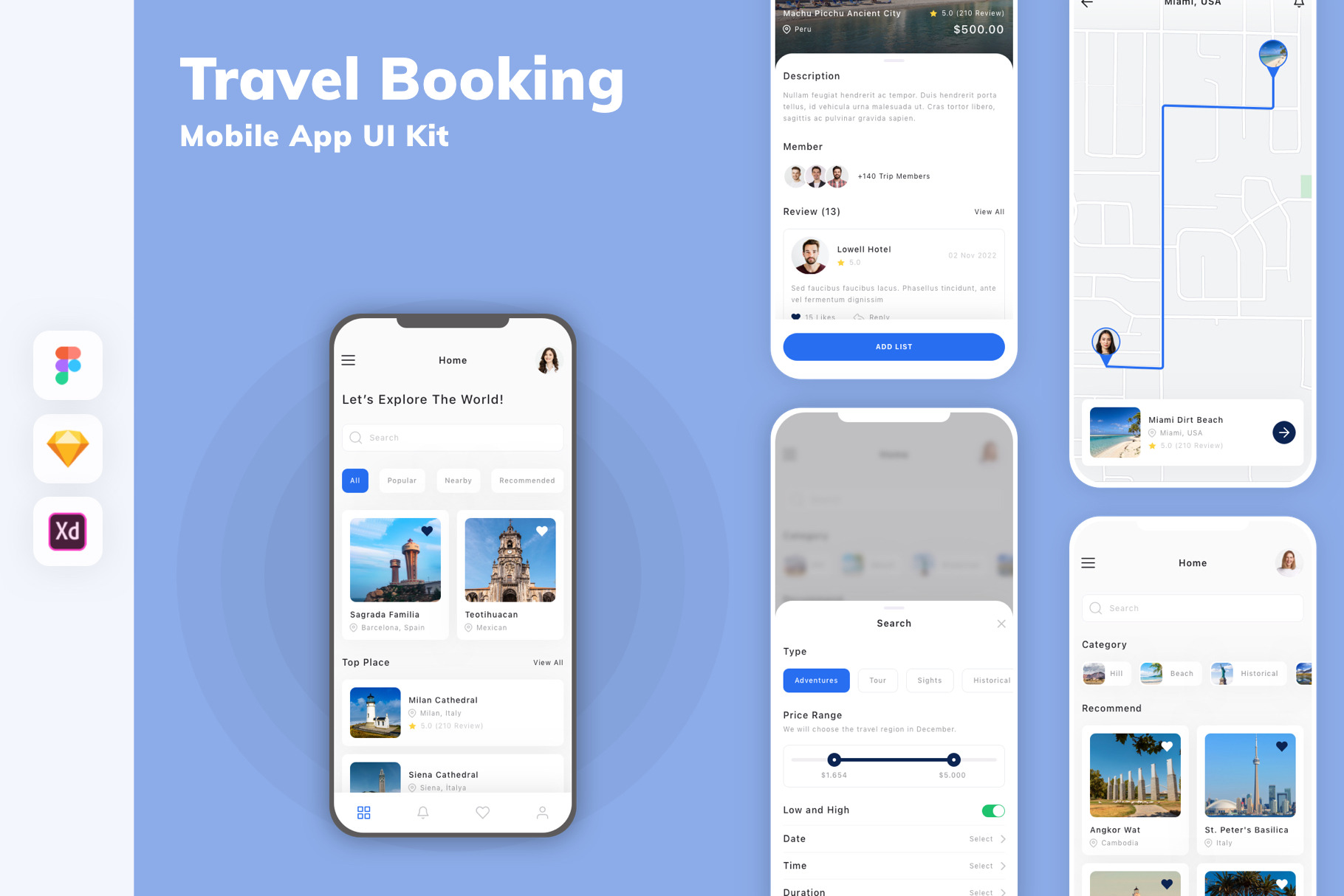 Travel Booking Mobile App UI Kit, an UI Kit Template by uicube ...