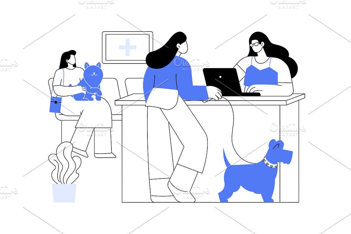 Vet clinic reception isolated, an Illustration by Visual Generation