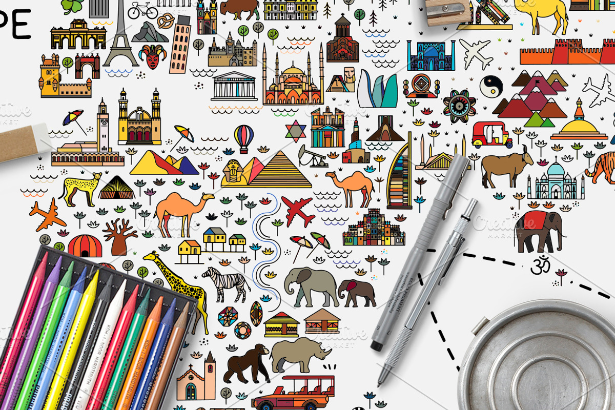 World Travel Map, an Illustration by Moloko88 (Photo 5 of 11)