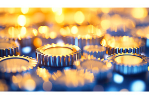 Close Up of Interlocking Metallic, an Industrial Photo by Lermont51