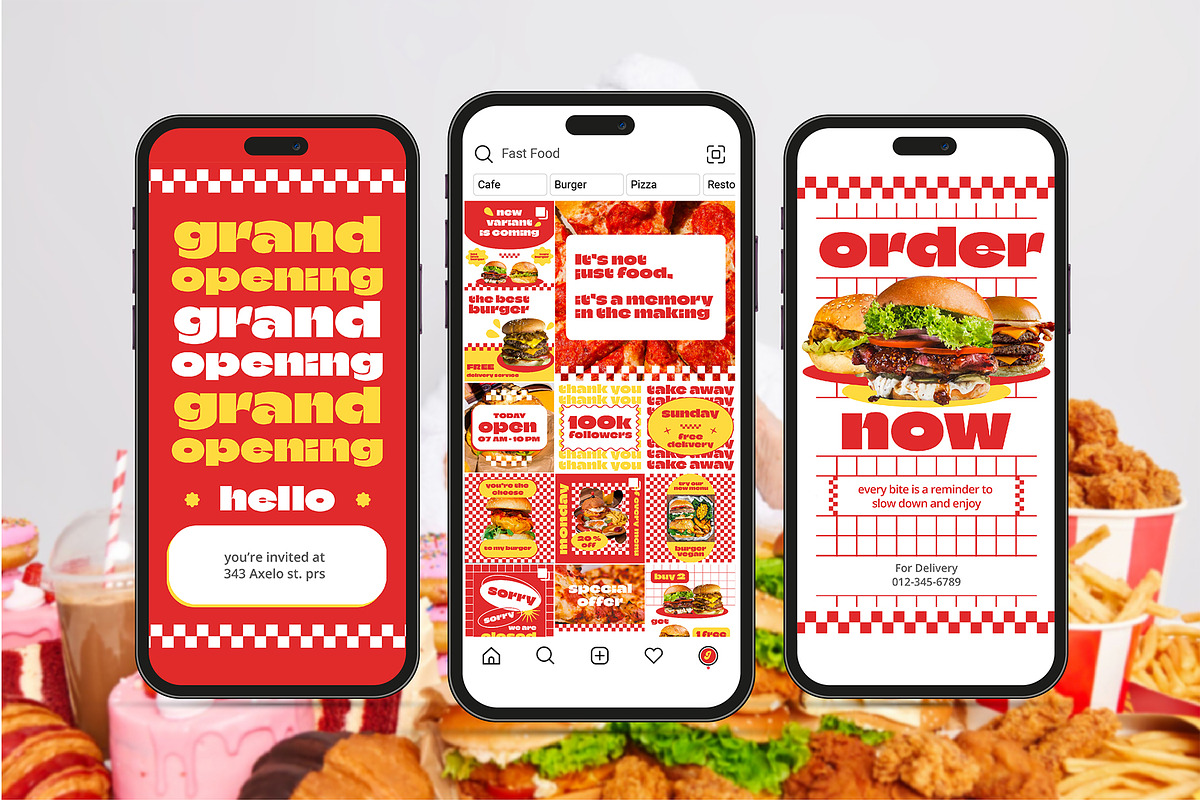 Canva | Restaurant Instagram Kit, a Social Media Template by Jiwstudio (Photo 10 of 14)