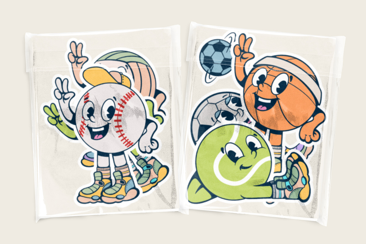Sport Balls Retro Characters, a Sport Illustration by Alina Sh (Photo 10 of 11)
