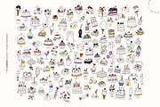 Birthday & Cakes Handmade Doodles, a Food Illustration by Nutalin Art (Thumbnail 3 of 16)