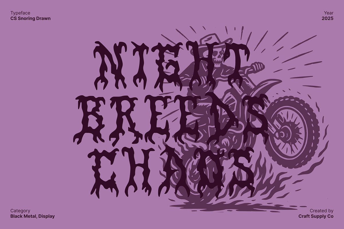 CS Snoring Drawn, a Blackletter Font by Craft Supply Co. (Photo 2 of 8)