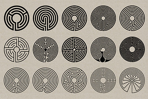 Labyrinth Stamps - Vector & PNG