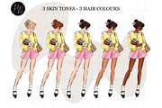 Fashion girls 60 clipart PNG, a Person Illustration by Parinaz Wadia Design (Thumbnail 7 of 11)