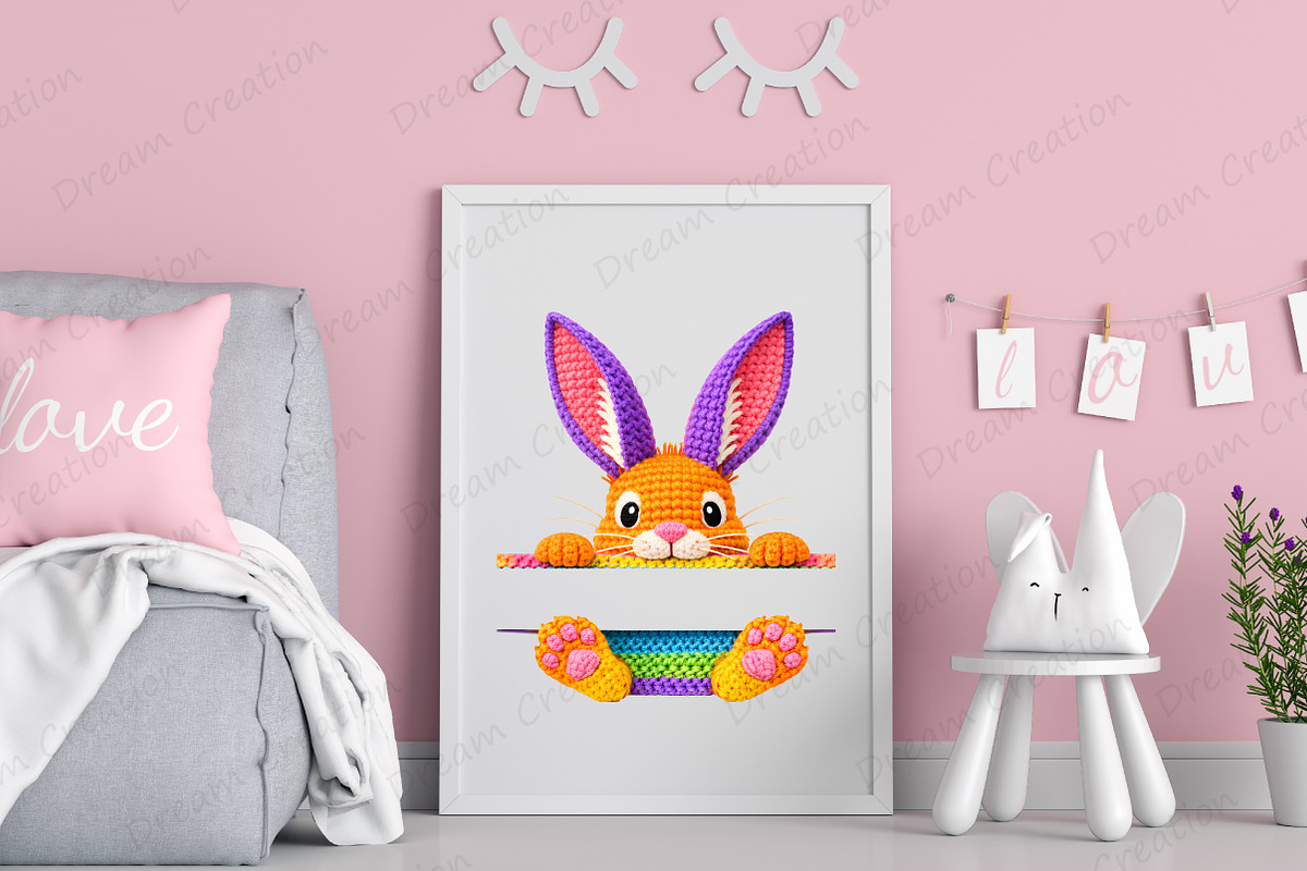 Faux Yarn Bunny Easter Bunny PNG, an Illustration by Dream Creation (Photo 4 of 6)