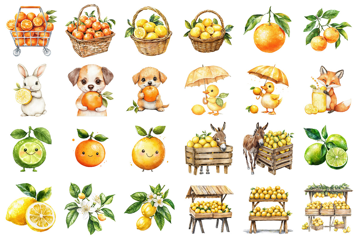 Citrus Fruit Clipart, an Illustration by designcity5 (Photo 2 of 5)