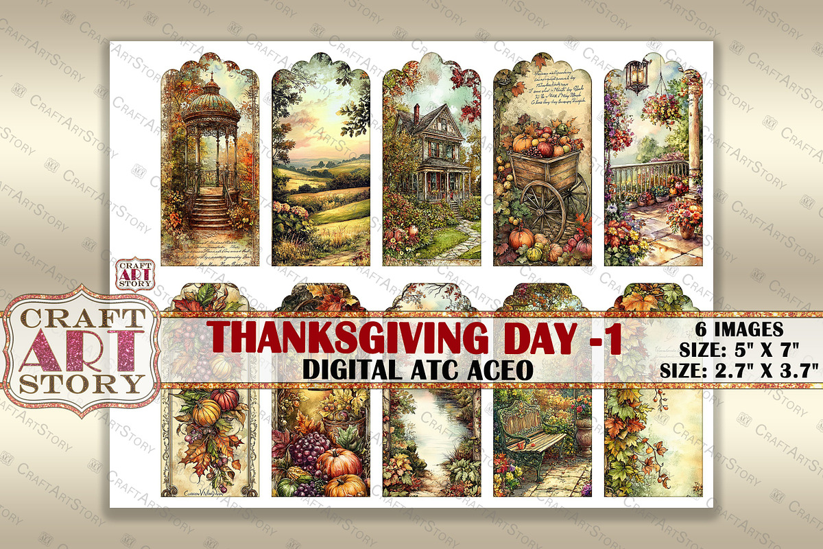 Thanksgiving day-1 picture collage, a Seasonal Illustration by CraftArtStory (Photo 3 of 3)
