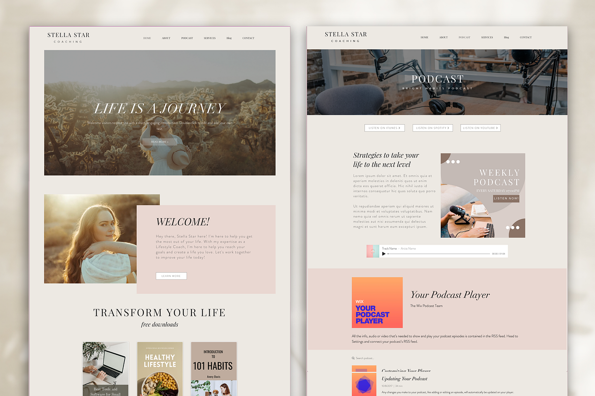Wix Website Design for Podcast, a Websites & App Template by Cosmic Design (Photo 2 of 9)