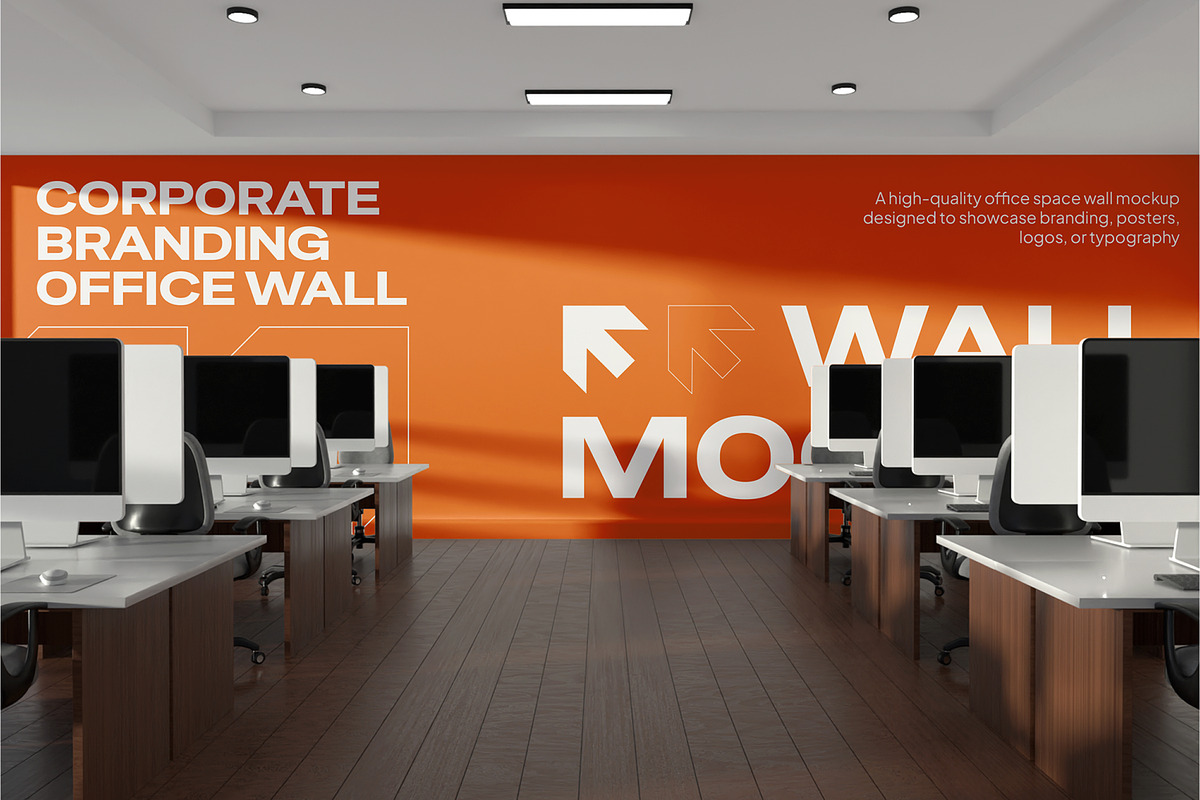Office Space Wall Mockup, an Advertising Mockup by Permadi Creative (Photo 2 of 5)