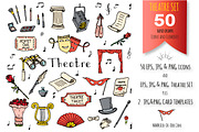 50 THEATRE hand drawn elements!, an Object Illustration by Natasha-Pankina.com (Thumbnail 1 of 2)