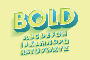 3d bold typography design vector