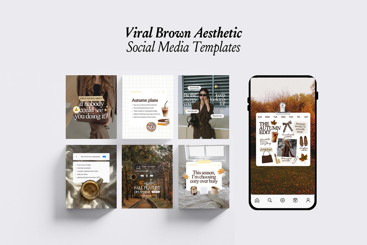 Brown Social Templates for Creators, a Social Media Template by CanvaTemplateClubCo (Photo 6 of 16)