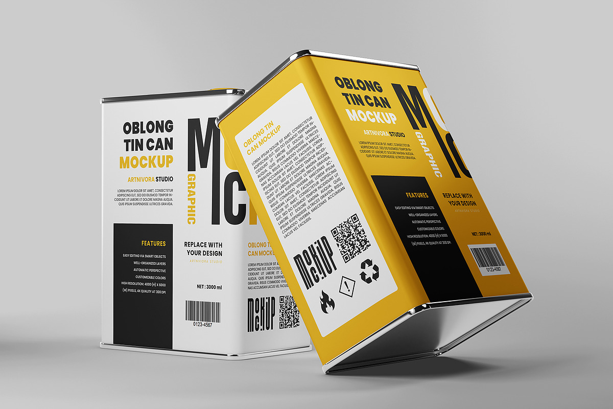 Oblong Tin Can Mockup Sets, a Cups & Container Mockup by Artnivora.Std (Photo 2 of 4)