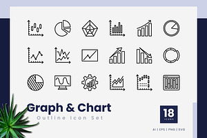 Graph and Chart Outline Icons, an Outline Icon by Zeer Graphic