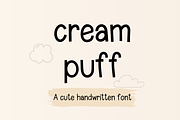 Cream Puff Cute Handwritten Font, a Font by Lalava Studio (Thumbnail 1 of 7)