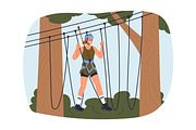 People climbing in rope park set, a Sport Illustration by Good Studio (Thumbnail 5 of 25)