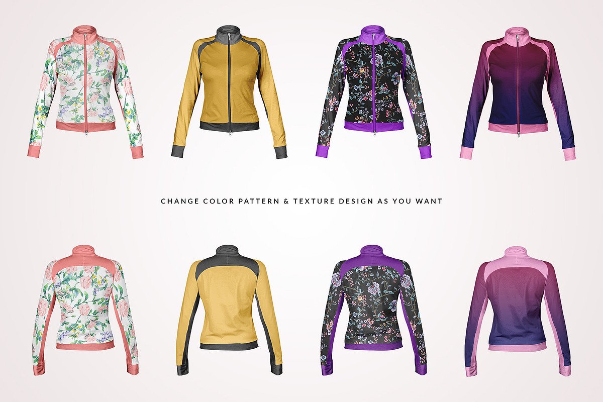 Female Fitness Jacket Mockup, a Hoody Mockup by Designertale (Photo 2 of 7)