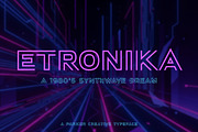 Etronika - An 80s Synthwave Dream, a Sans Serif Font by Parker Creative (Thumbnail 1 of 9)