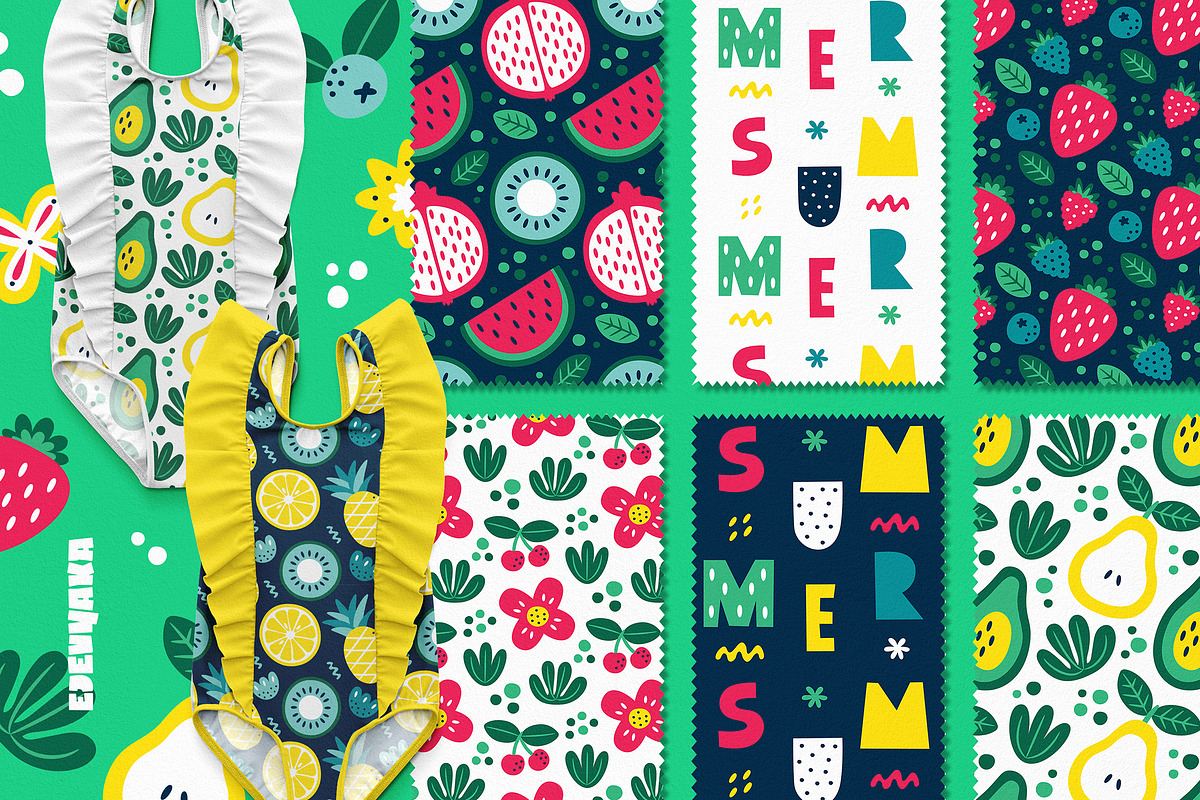 Summer Vibes Clipart & Patterns, a Seasonal Illustration by Ejevyaka (Photo 5 of 8)