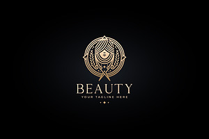 beauty salon line art label logo, a Branding & Logo Template by Blazybone