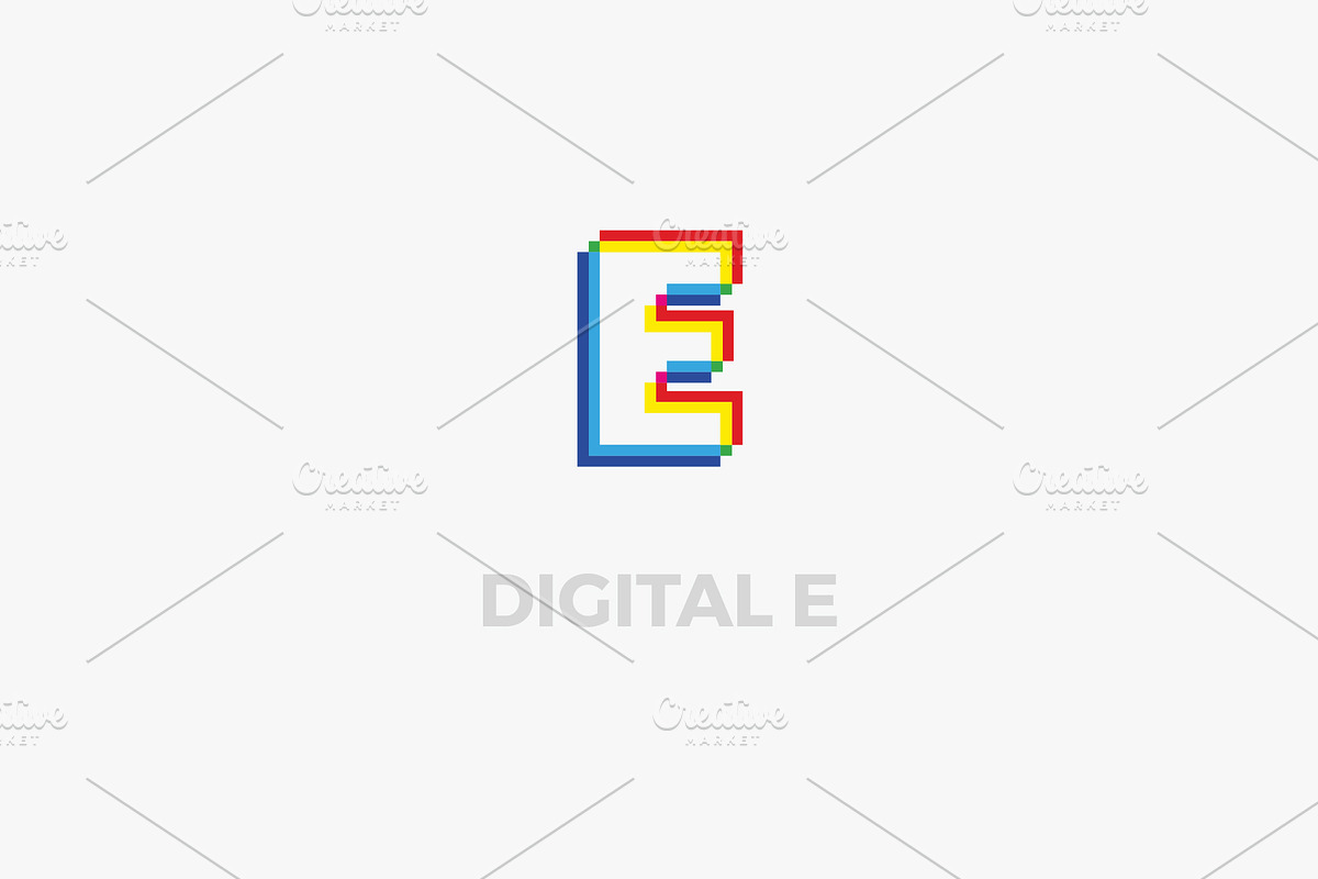 Digital E lettermark, a Branding & Logo Template by MuzaInspires (Photo 1 of 4)