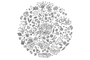 Italian Traditional Pizza icons, a Food Illustration by Tettygreen (Thumbnail 1 of 4)