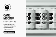 Cans Mockup - Fridge Scene, a Packaging Mockup by TD Mockup (Thumbnail 1 of 3)